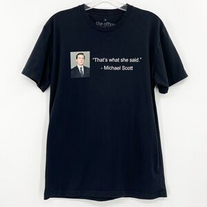 Ripple Junction THE OFFICE Black Humorous Graphic Crewneck T-Shirt Size Medium